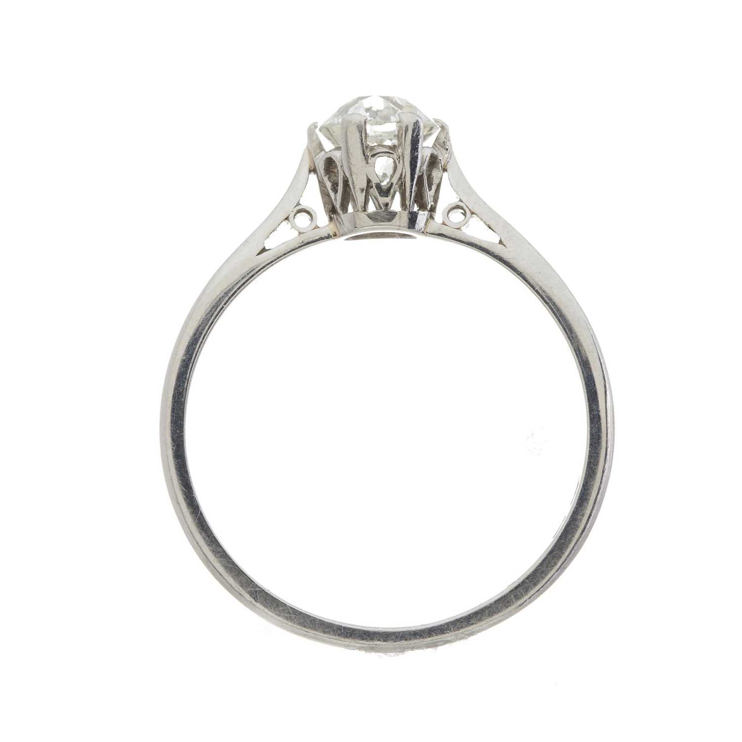 A mid 20th century platinum diamond single-stone ring - Image 2 of 3
