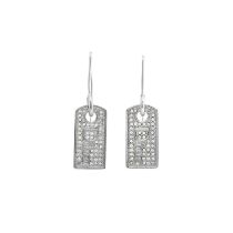 Christian Dior, a pair of crystal-embellished Dog Tag drop earrings, with hook fastenings, drop