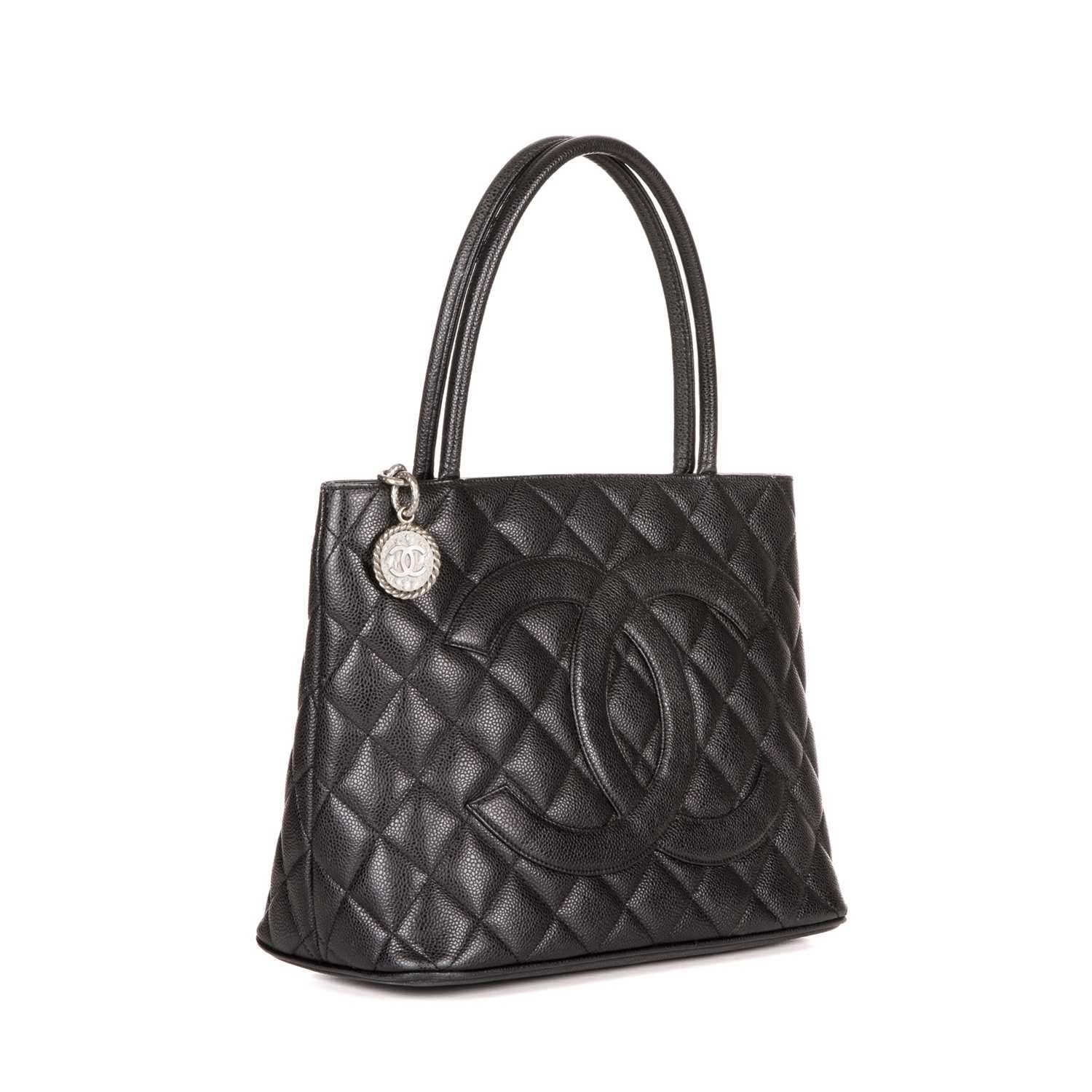 Chanel, a Timeless Medallion tote, crafted from black caviar leather with the maker's classic - Image 3 of 4