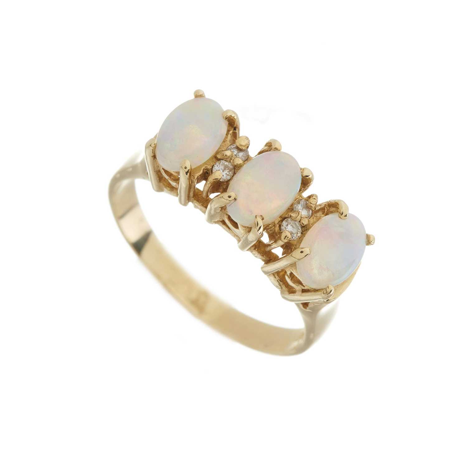 A 14ct gold opal and diamond dress ring - Image 3 of 3