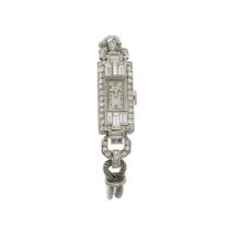 Vacheron Constantin, retailed by W. Horowitz, an Art Deco platinum diamond cocktail watch