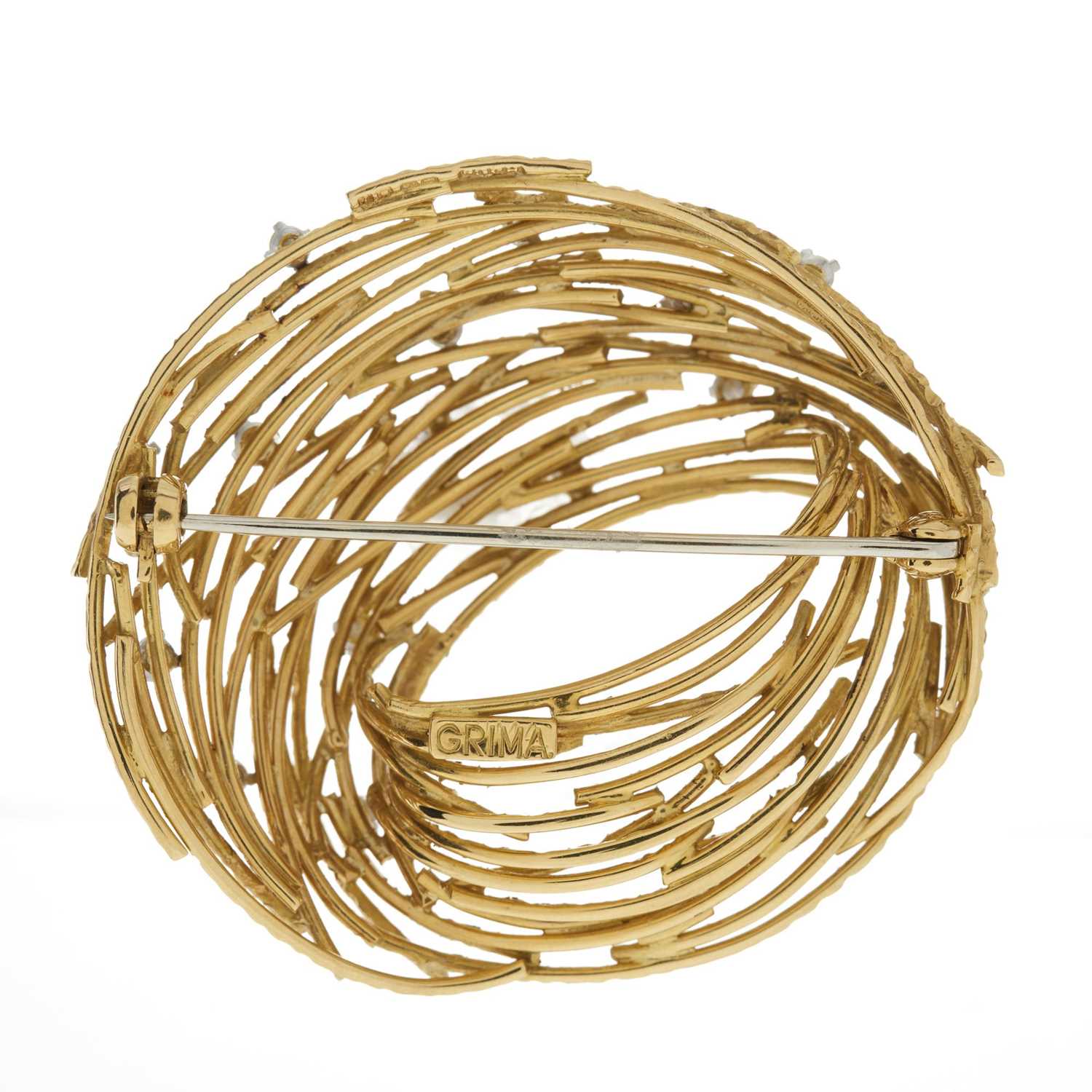 Andrew Grima, a 1960s 18ct gold diamond brooch - Image 2 of 2