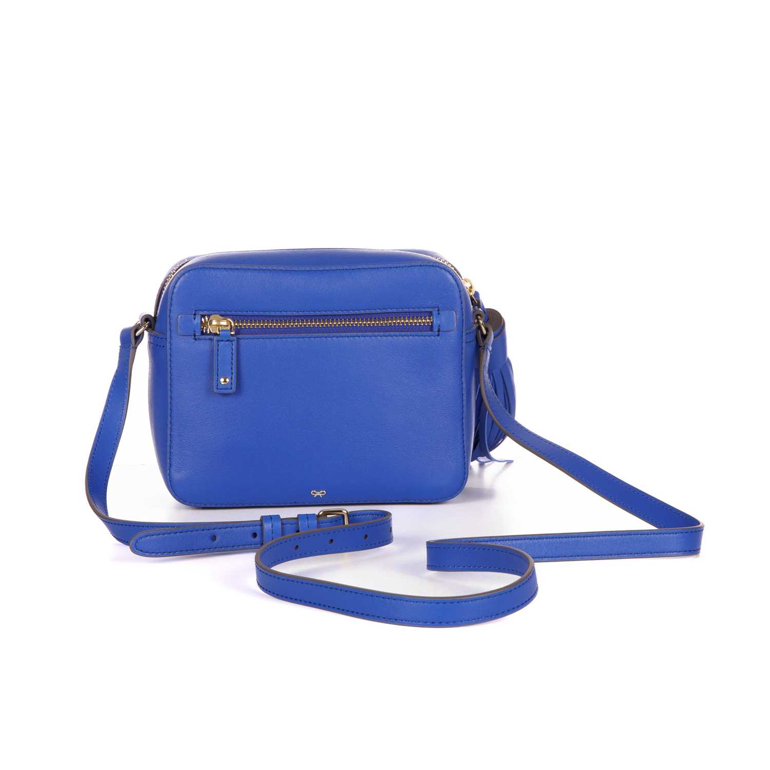 Anya Hindmarch, a blue Smiley crossbody handbag, crafted from smooth electric blue leather, - Image 2 of 4