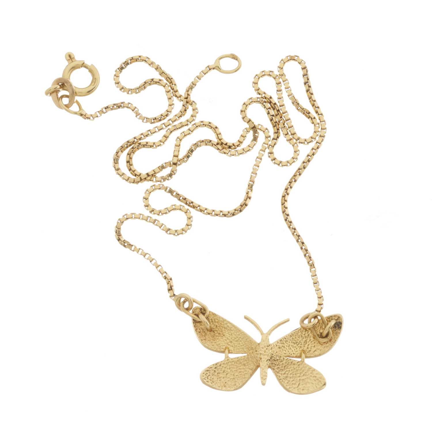 An 18ct gold enamel butterfly necklace - Bild 2 aus 2