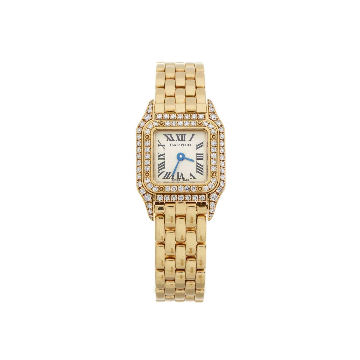 Cartier, an 18ct gold diamond Panthere Mini bracelet watch