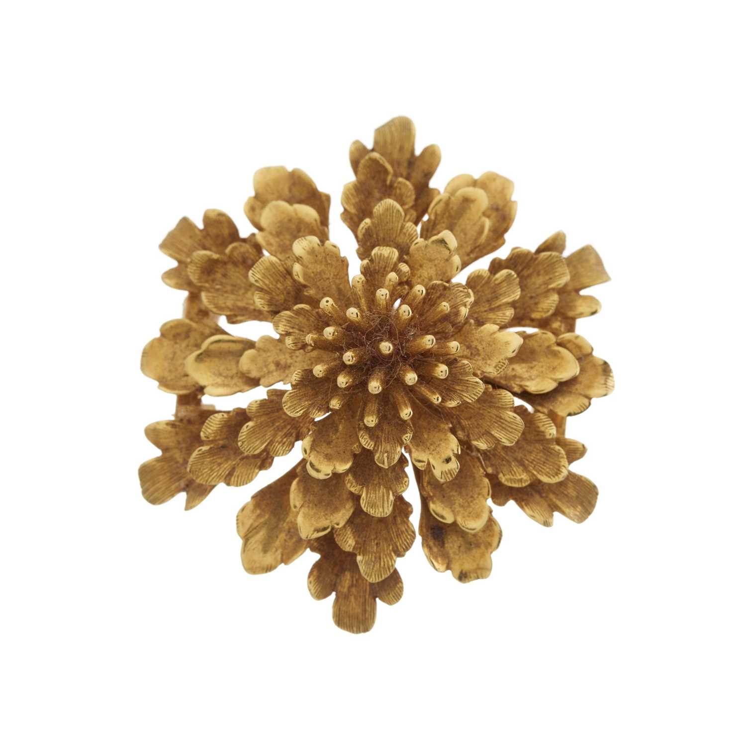 Cartier, a mid 20th century 18ct gold flower brooch