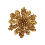 Cartier, a mid 20th century 18ct gold flower brooch