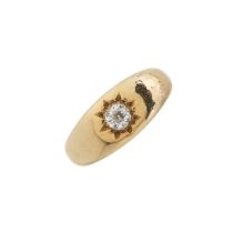 An Edwardian 18ct gold old-cut diamond single-stone band ring
