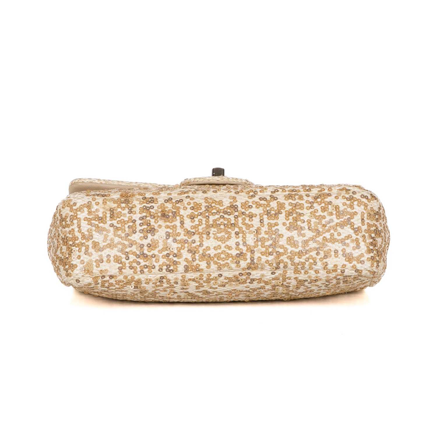 Chanel, a Raffia Sequin Single Flap handbag, designed with a woven cream raffia exterior accented - Image 4 of 4