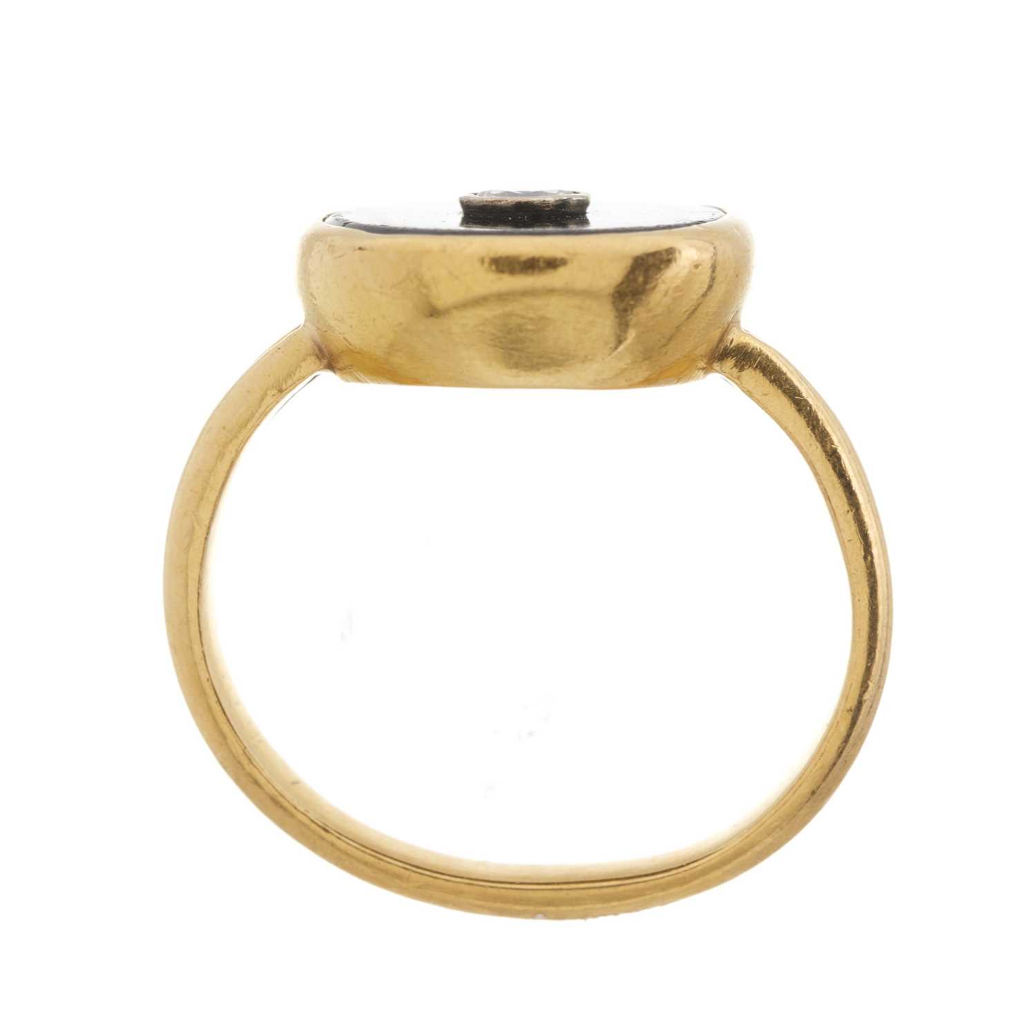 A mid 20th century 18ct gold diamond and onyx signet ring - Image 3 of 3