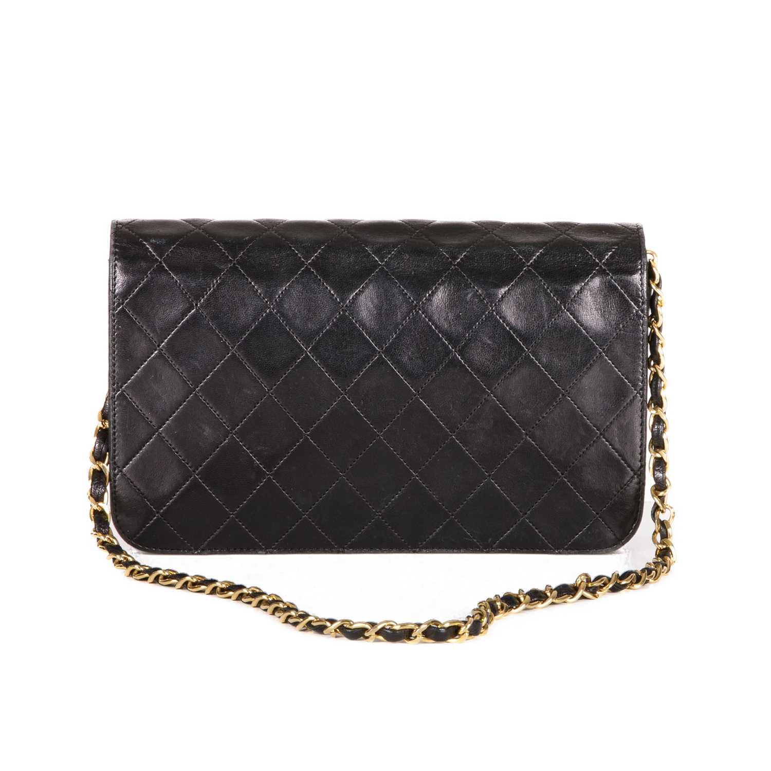 Chanel, a vintage CC Push Lock Full Flap handbag, designed with a diamond quilted black leather - Image 2 of 4