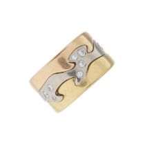 Georg Jensen, an 18ct tri-colour gold diamond Fusion puzzle ring