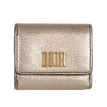 Christian Dior, a D-Fence compact wallet, crafted from grained metallic leather, featuring