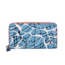 Louis Vuitton, an Aqua epi zippy wallet, featuring a light blue water effect epi leather exterior,