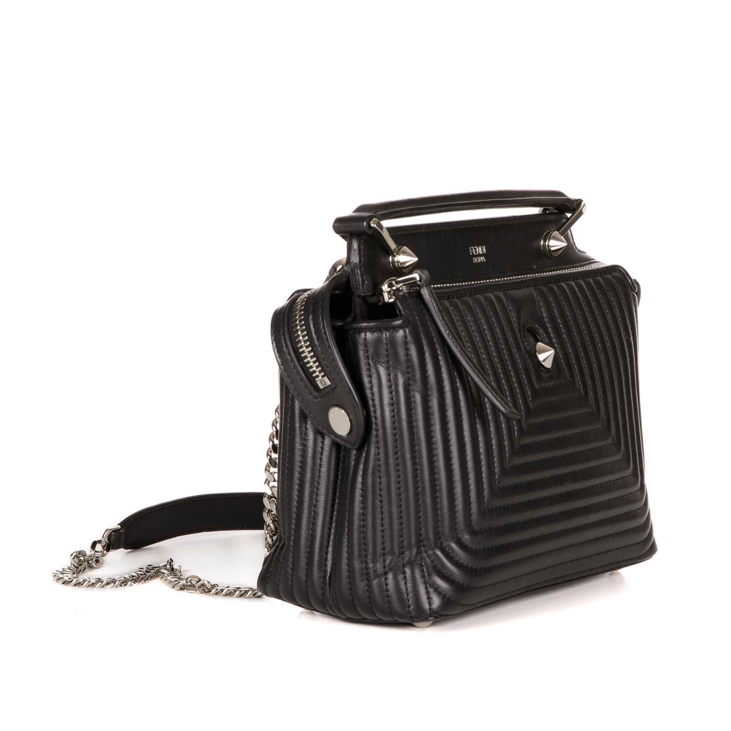 Fendi, a black Dotcom handbag, designed with a quilted black leather exterior, silver-tone hardware, - Image 4 of 5