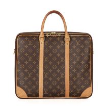 Louis Vuitton, a monogram Cupertino briefcase, featuring a monogram coated canvas exterior with