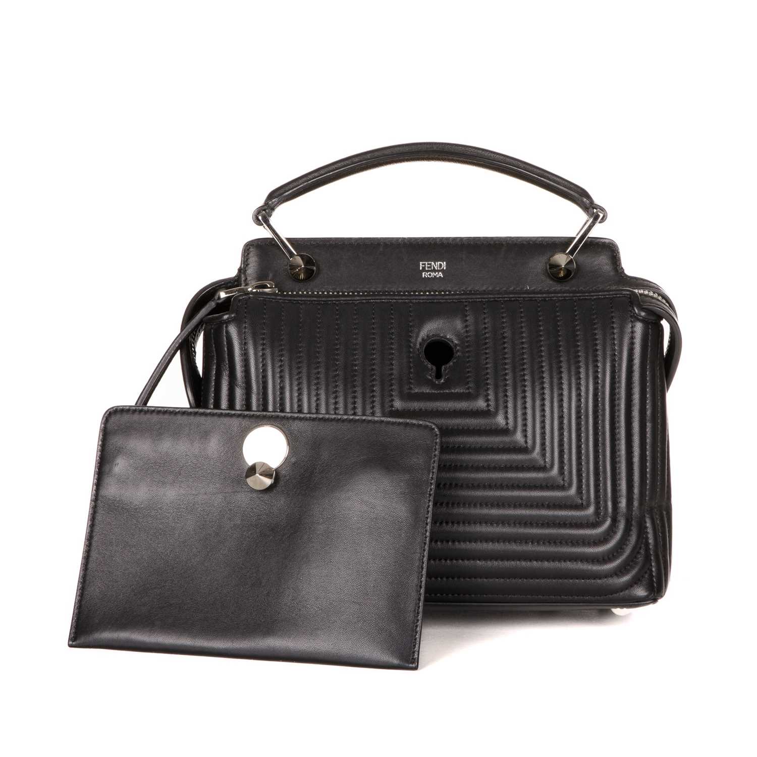 Fendi, a black Dotcom handbag, designed with a quilted black leather exterior, silver-tone hardware, - Image 2 of 5