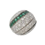 de Grisogono, an 18ct gold diamond and emerald cocktail ring