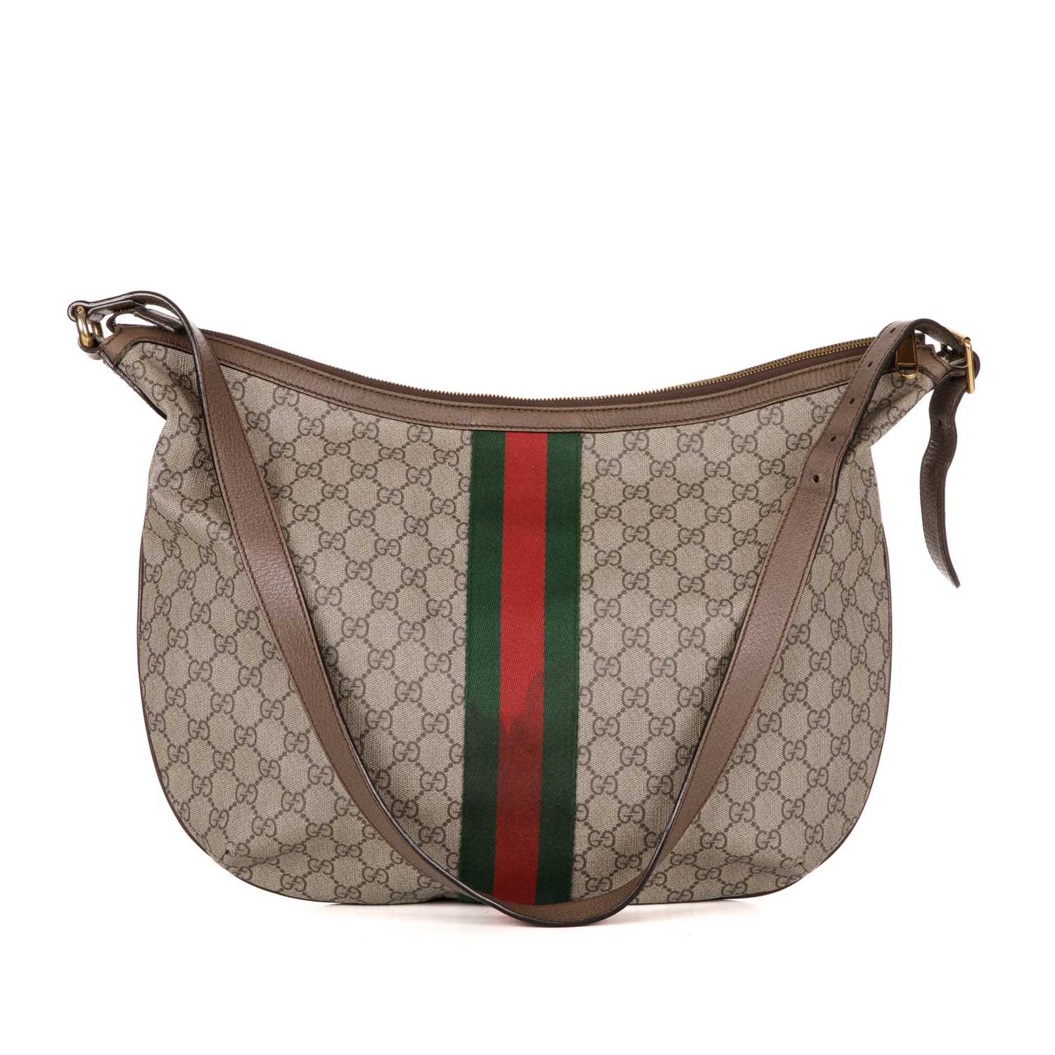 Gucci, a large Ophidia Web hobo handbag, crafted from the maker's supreme GG coated canvas, with - Image 2 of 3