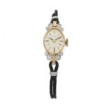 Rolex, a 14ct gold diamond manual wind wrist watch