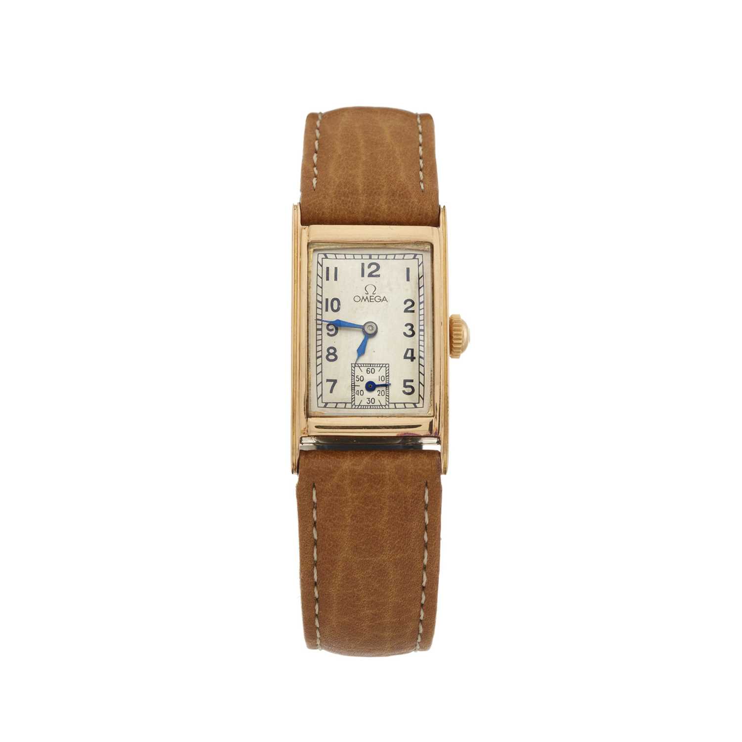 Omega, an Art Deco gold Tank wrist watch, circa 1934