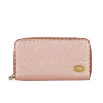 Fendi, a long Selleria wallet, crafted from metallic pink leather with wide topstitch trim,