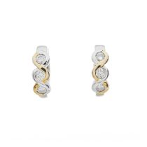 A pair of 18ct gold diamond hoop earrings