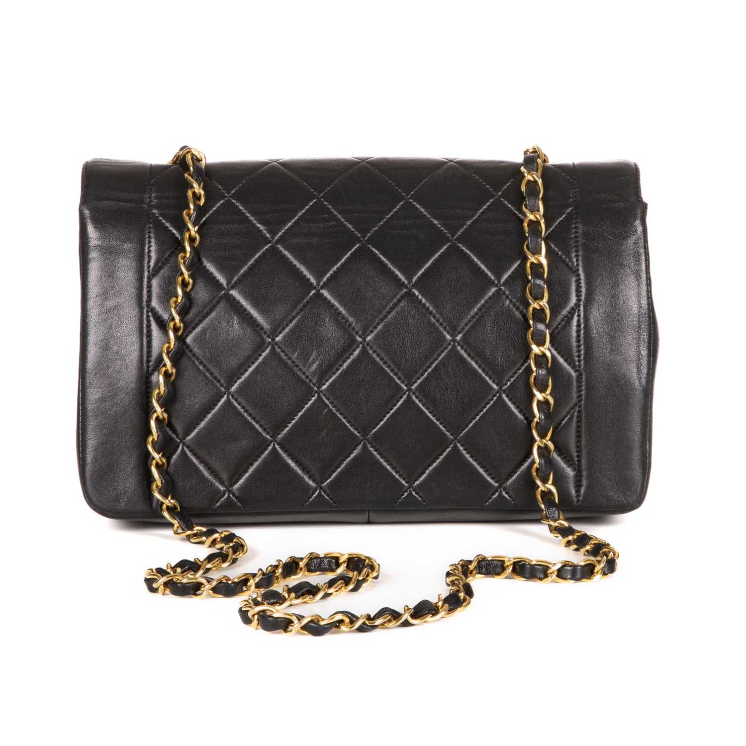 Chanel, a vintage Diana Flap handbag, designed with a diamond quilted black lambskin leather - Image 2 of 4