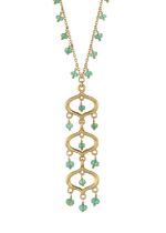 An 18ct gold emerald drop pendant, with chain