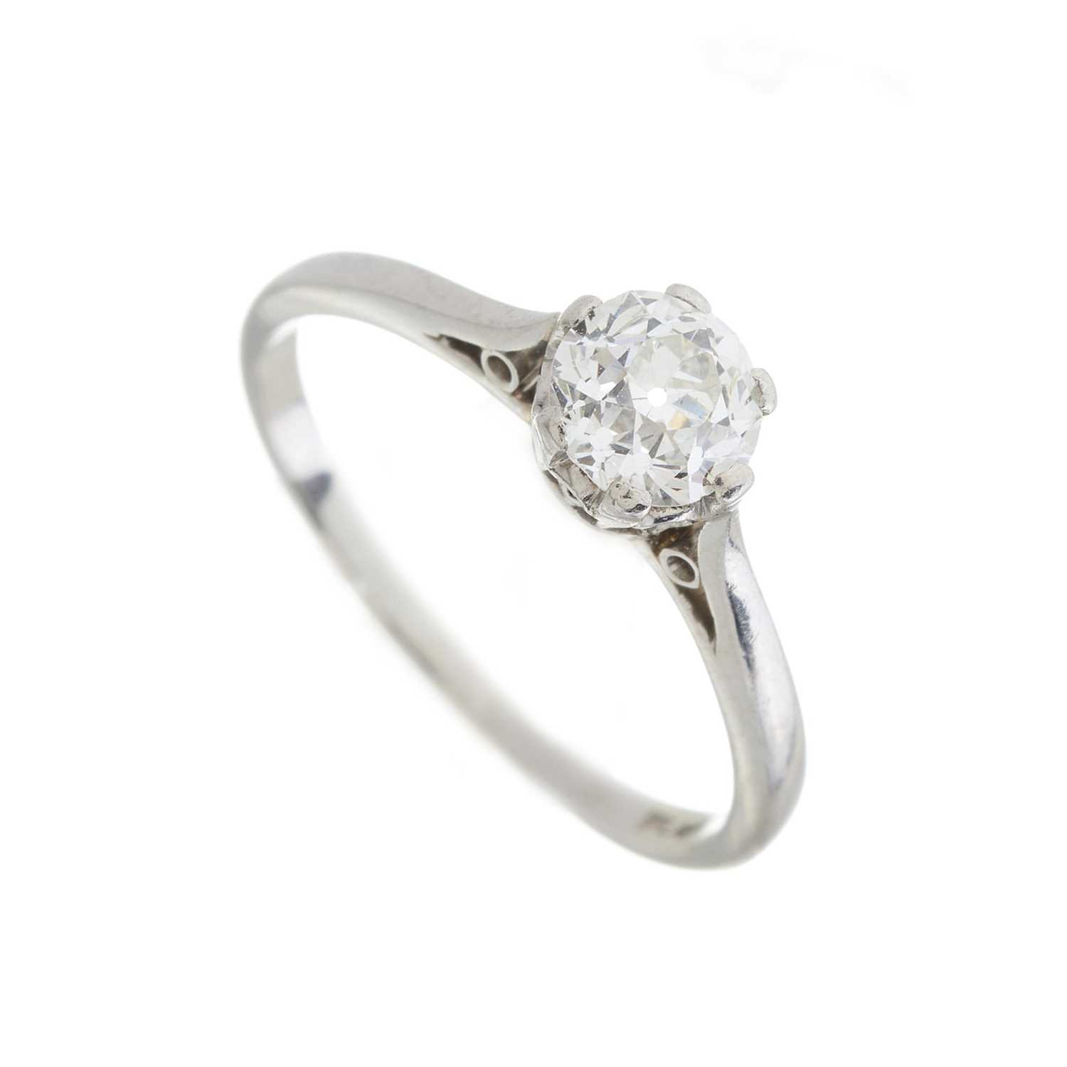 A mid 20th century platinum diamond single-stone ring - Image 3 of 3