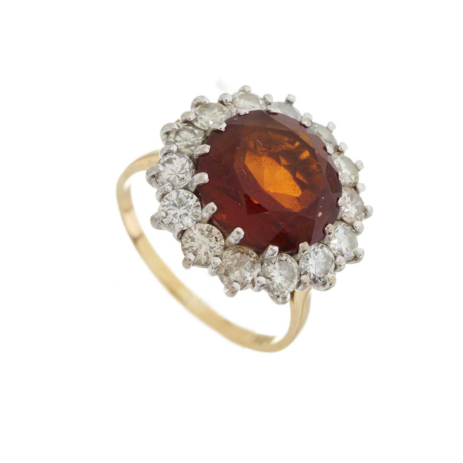 An 18ct gold fire opal and diamond cluster ring - Image 3 of 3