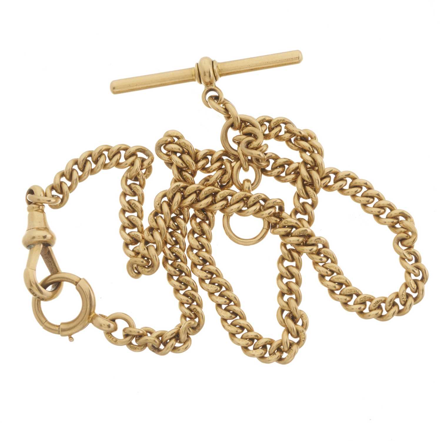 An early 20th century 18ct gold Albert chain - Image 2 of 2