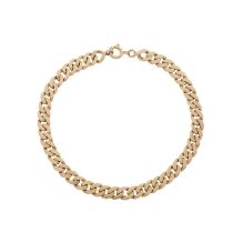A gold curb-link bracelet