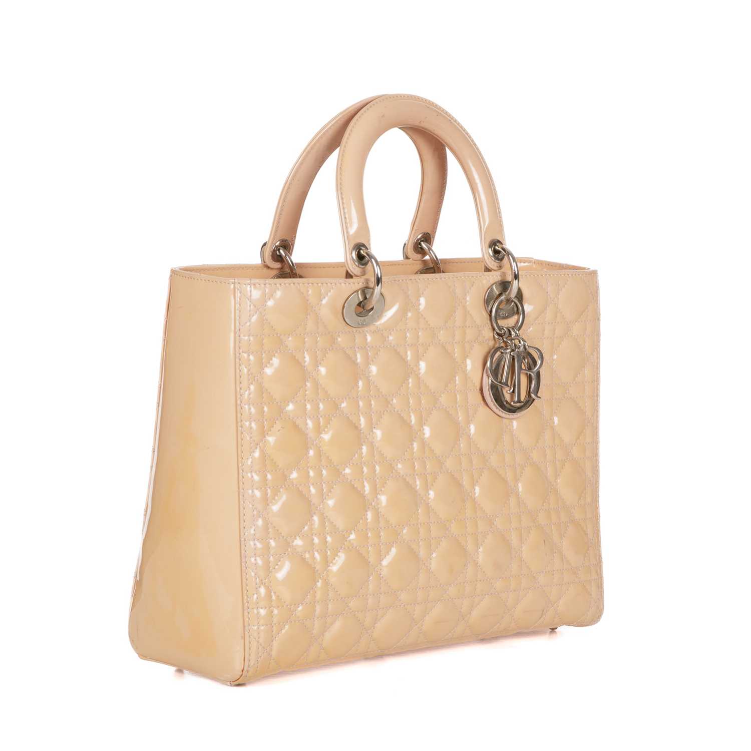 Christian Dior, a Lady Dior GM handbag, designed with the maker's signature cannage quilted cream - Image 3 of 4