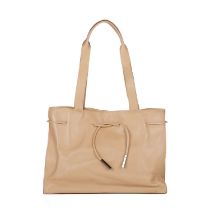 Gucci, a vintage leather handbag, designed with a tan leather exterior with draw-cord detailing,