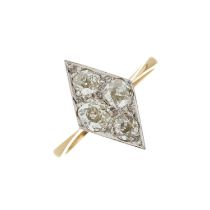 An Edwardian 18ct gold old-cut diamond cluster ring