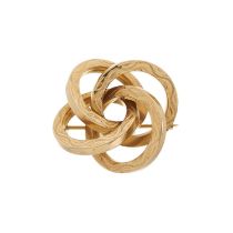 A mid 20th century 18ct gold knot brooch