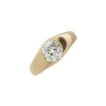 A late Victorian 18ct gold diamond single-stone band ring