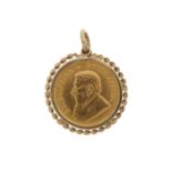 South Africa, a gold coin pendant