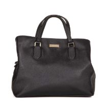Kate Spade, a Laurel Way handbag, crafted from black grained saffiano leather, featuring dual top