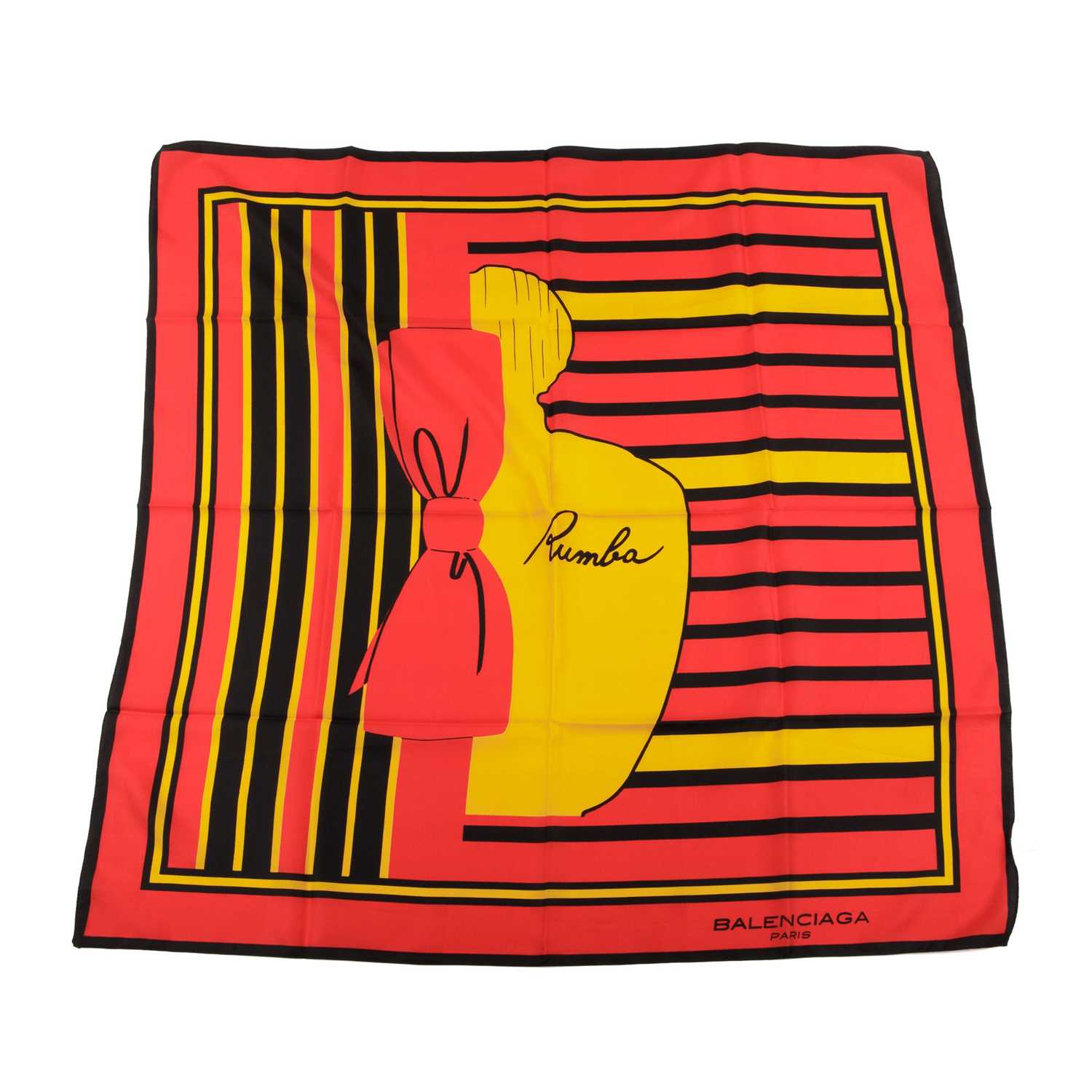 Balenciaga x Rumba, a vintage polyester scarf, designed for the perfume collaboration, featuring a - Image 2 of 3