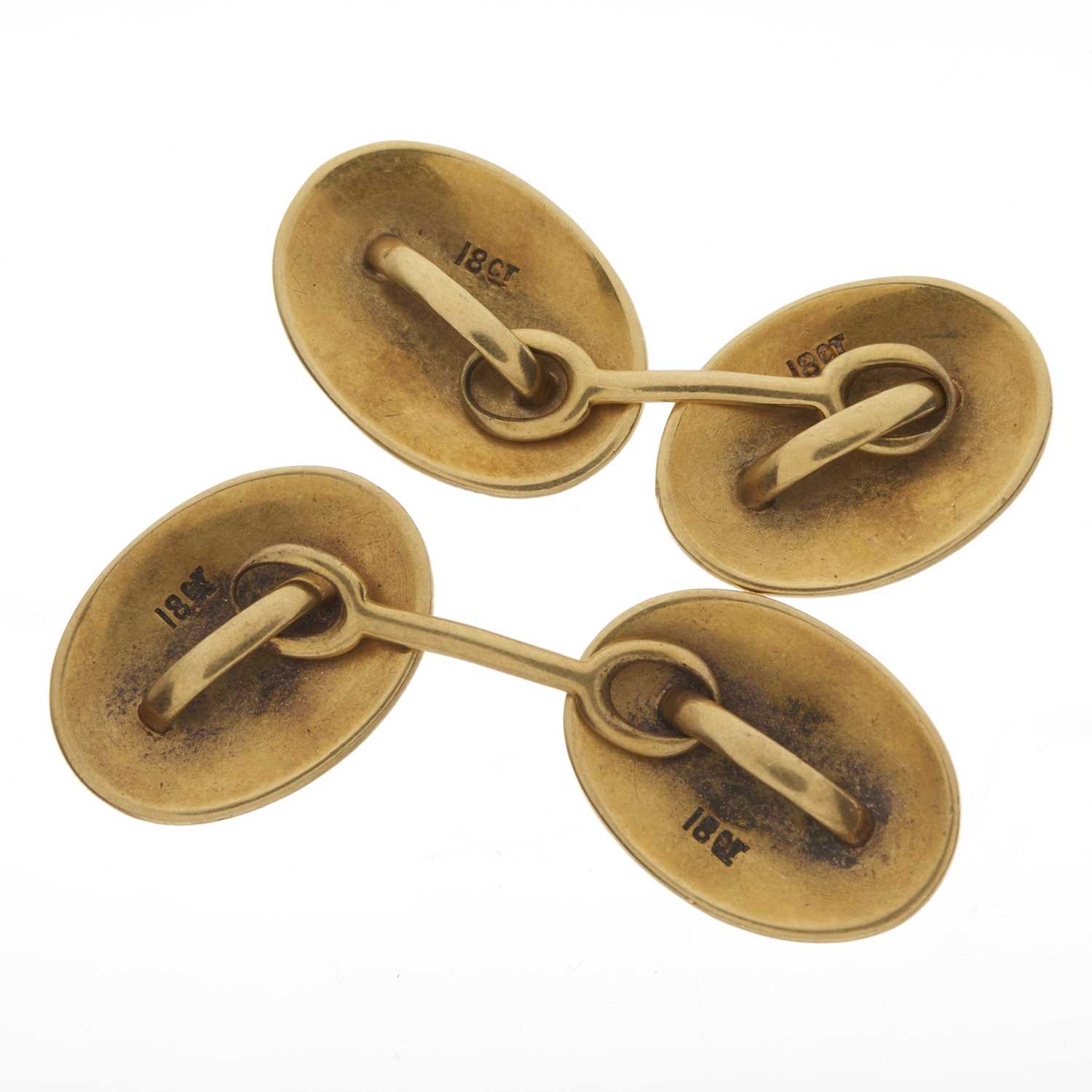 A pair of early 20th century 18ct gold cufflinks - Image 2 of 2