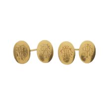 A pair of early 20th century 18ct gold cufflinks