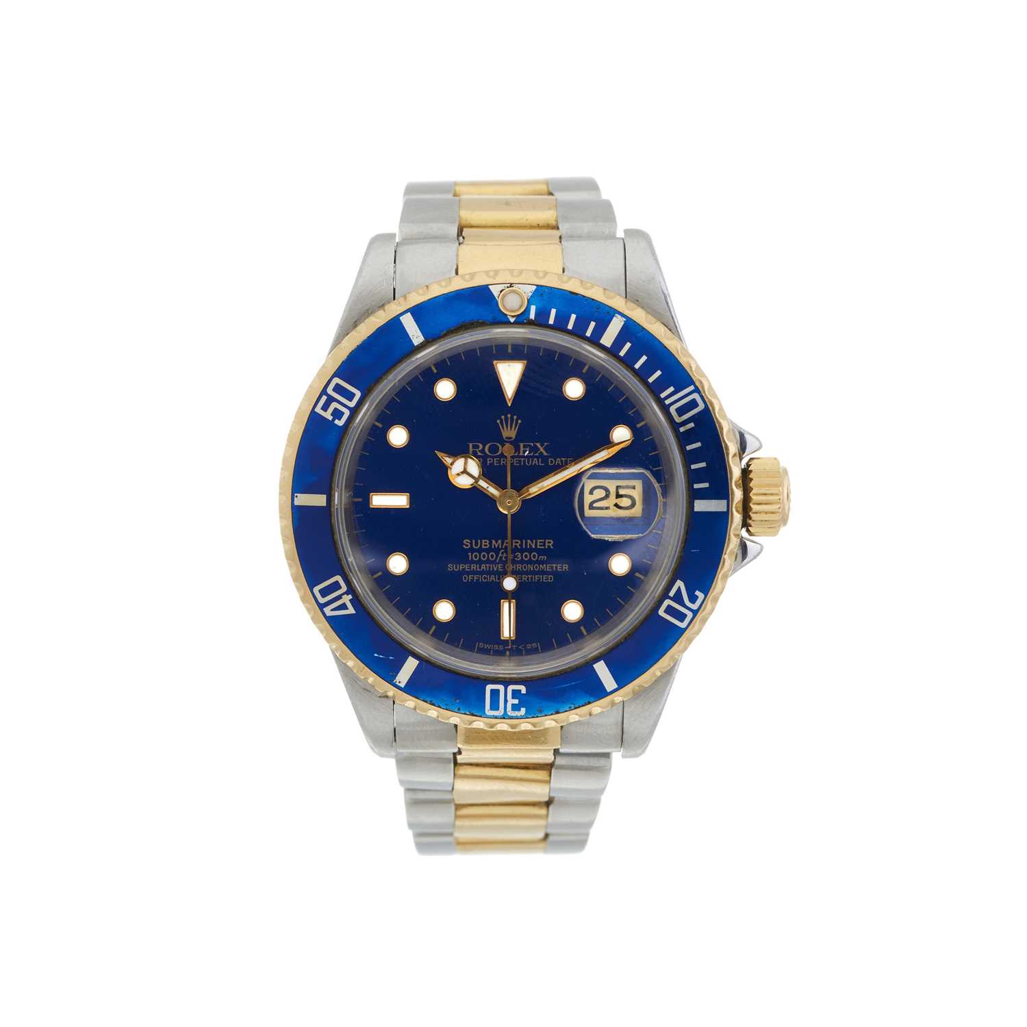 Rolex, a vintage Oyster Perpetual Date Submariner Bluesy bracelet watch