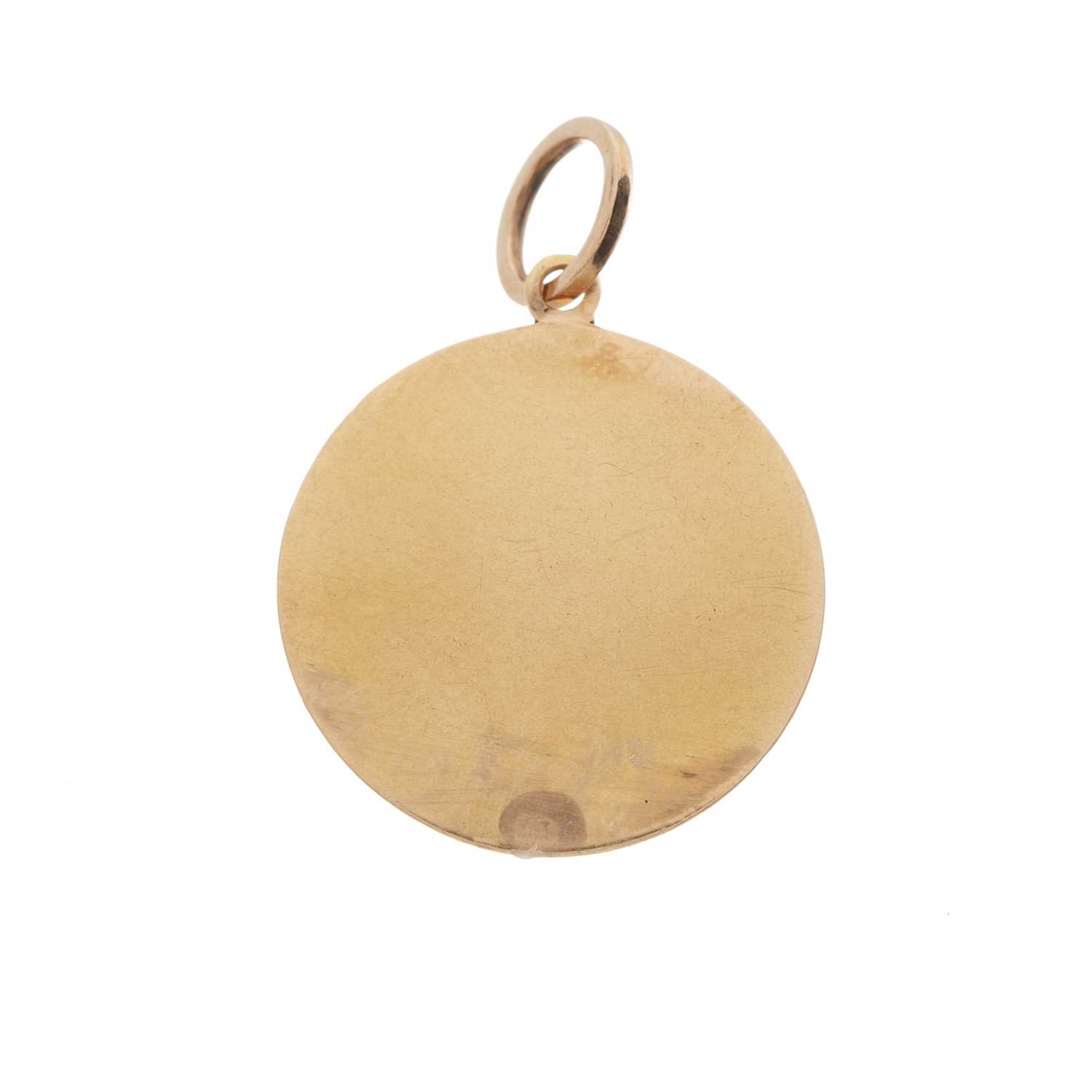 A rare French gold and vari-hue enamel love token rooster pendant - Bild 2 aus 2