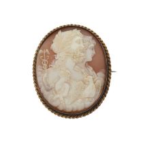 An early to mid 20th century shell cameo brooch