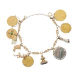 A gold charm bracelet