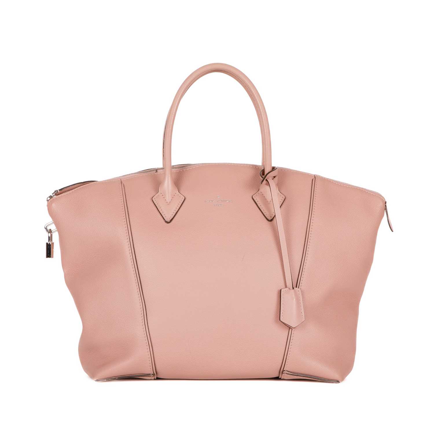 Louis Vuitton, a Lockit MM Parnacea handbag, crafted from magnolia pink leather, featuring