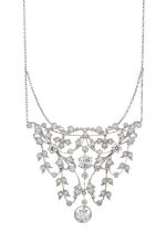 A Belle Epoque diamond floral garland necklace