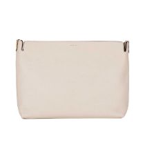 Burberry, a large bicolour clutch bag, crafted from pale grey and pale mustard leather, with a top